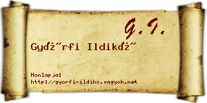 Győrfi Ildikó névjegykártya